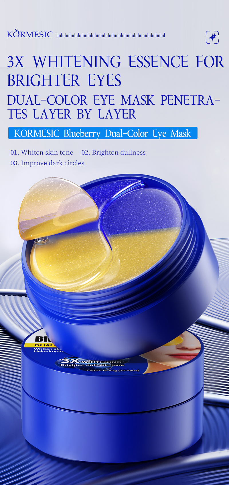 Blueberry dual-color eye masks detail 1