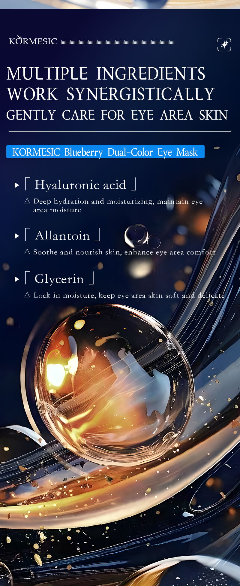 Blueberry dual-color eye masks detail 6