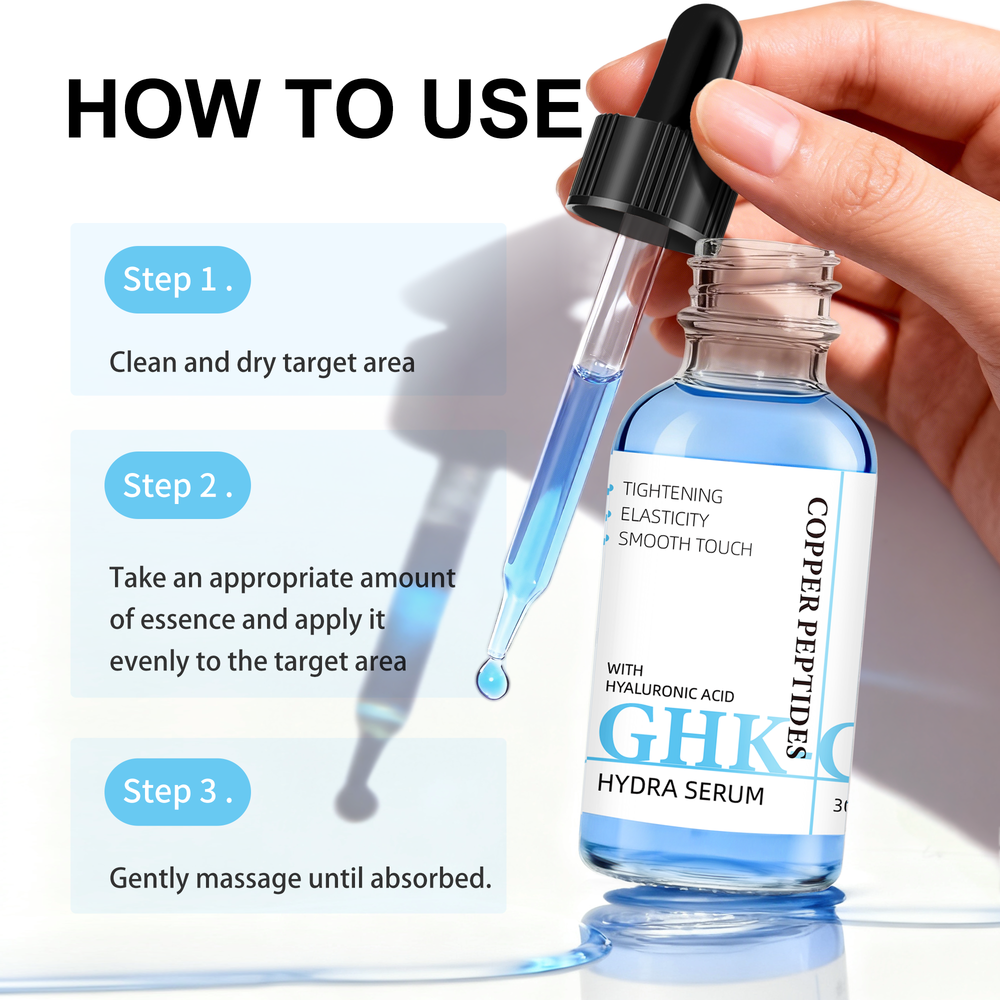 Copper peptide facial serum detail 4