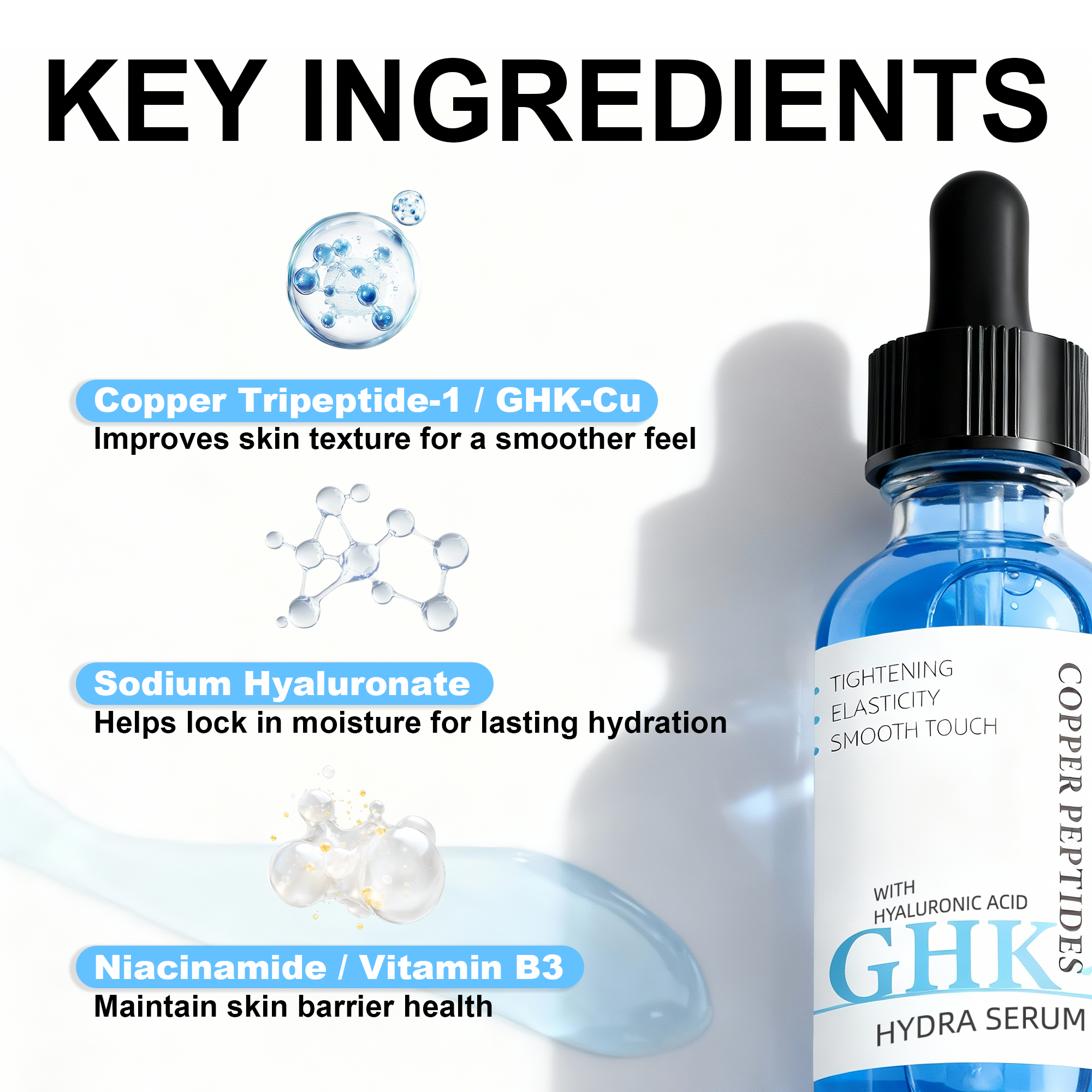 Copper peptide facial serum detail 6
